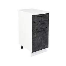 Шкаф нижний с ящиками ШН3Я 400 Нувель (бетон черный) 