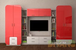 Стенка Мебелеф-9 Красный 