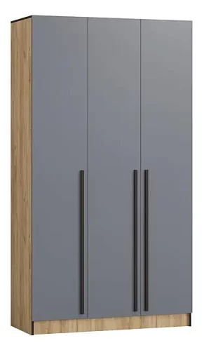 Шкаф трёхстворчатый Бастион 1.5 м № 2 (графит/дуб крафт золотой), Серый