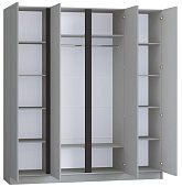 Шкаф распашной Корд 4-дверный 2.0 м, серая гавань Серый