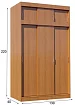 Шкаф-купе Миллениум 3+А BMS дизайн 1, Коричневый