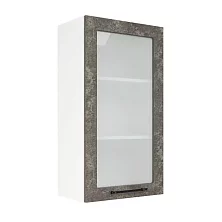 Шкаф верхний со стеклом (премьер) ШВС 500Н Нувель (бетон коричневый) 