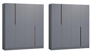 Шкаф распашной Гермес 4-дверный 2.0 м Серый 