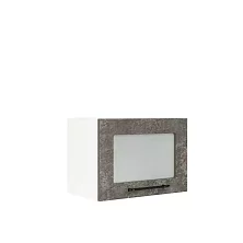 Шкаф верхний горизонтальный со стеклом ШВГС 500 Нувель (бетон коричневый) 