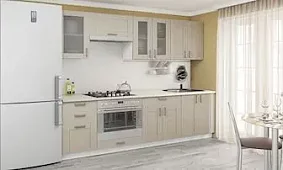 Кухня Лофт-01 Капучино Вералинга/Белый Бежевый 
