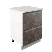 Шкаф нижний с ящиками ШНГ2Я 600 Бруклин (бетон коричневый) 