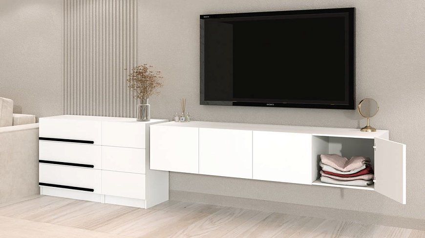 Комплект в гостиную Бастион 3.3 м, Белый